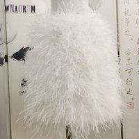 100% ostrich feather Length 50cm women's skirt stretch skirt birthday party dress Multicolor can be customized