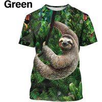 Lovely Sloth Graphic T Shirt for Men Clothing 3D Bradypod Animal Printed T-shirt Casual Short Sleeve Fashion Kid Tops Tee Shirts