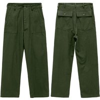 Button Open Amekaji 11.6oz Satin 100% Cotton Washed Casual Pants for Men Versatile American Retro Vintage Style OG-107 Trousers