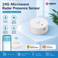 Zigbee Human Presence Sensor Tuya 24G Radar Luminance Temperature Humidity Detector Battery Powered Work With 2MQTT/Smart Life