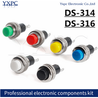 DS-314 DS-316 Panel Mount Round Normal Open NO 10mm Momentary OFF-(ON) Push button Switches No lock/self resetting