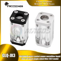 FREEZEMOD PC Water Cooling Metal Filter,G1/4 Thread Cold Liquid Filtration Single Side Acrylic+Copper Filter GLQ-JX3