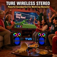 T28 Wireless Bluetooth Speaker, Karaoke Machine with 2 Microphone, Home Karaoke Party Speaker with Led Light/7500Mah Battery