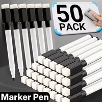 5-60Pcs Black Dry Erase Markers with Eraser Cap-Mini White Board Marker for Office School Supplies-Vastea