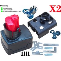 9*18650 For M12 Battery Plastic Case PCB Circuit Board For Milwaukee 12V 10.8V 48-11-2411 Battery Box Housing DIY Capacity