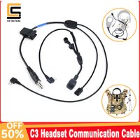 WADSN Wiress Version Comt Headset C3 Headphood Microphone PTT Cable Nylon Version Hunting Shotting Earphone Adapter 7.0 Plug New