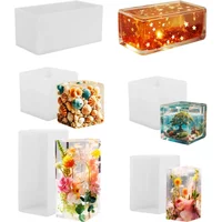 Large Rectangular Silicone Mold for Epoxy Resin Art DIY Crafts, Clear Casting Tray for Jewelry Making & UV Resin Supplies