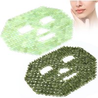 Jade Facial Mask Natural Jade Sleep Mask Facial Eye Cooling Stone Massage Tools for Puffy Eyes Dark Circles Gift