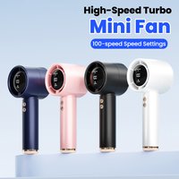 Outdoor Foldable Portable Handheld Fan Mini Cooling Rechargeable High Speed Turbo Fan with LED Display