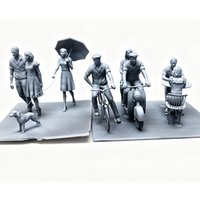 AliExpress CorMake Scale Miniature Scale Model Kit Figures Diorama Modern Urban Civilian Woman Bike Cycle Set 1/35 1/43 1/48 1/64 1/72 1/87 HO