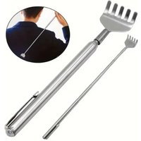 Silvery Portable Telescopic Back Scratcher Extendable Stainless Steel for Men and Women Massager Gifts for Mothers and Fathers