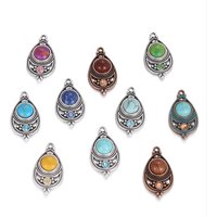 Boho Natural Stone Crystal Geometric Pendant Charms Pendants Earring Necklace Diy Women Jewelry Making Accessories