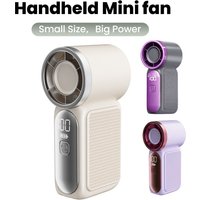 Portable Handheld Mini Fan 5 Speed Adjust Type c Rechargeable Fan Digital Display Desktop Fan Outdoor