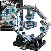 1196PCS MOC Technical Maglev Falcon Spaceship Building Blocks Magnetic Suspension War Spacecraft Bricks Toys Ornaments Kids Gift