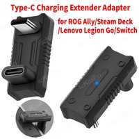 Fast Charging Extender For ROG Ally, Steam Deck, Lenovo Legion Go, Switch Game Console 180° USB C Male to USB C Female Adapter