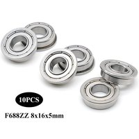10Pcs/Lot F688ZZ Flanged F688Z Mini Ball Bearings Bore 8mm Thin Wall Metal Shielded Flanged Bearings for 3D Printer Parts