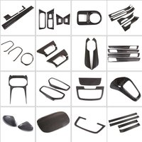 Real Carbon Fiber For Porsche Cayenne 2018-2023 Inner Door Central Control Gear Panel Cover Door Sill Trim Stickers Accessories