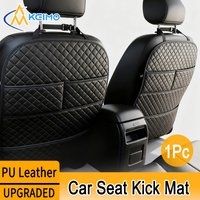 Universal Car Anti Kicks Pad With Organizer Pocket Leather Seat Back PU Leather Protector Cover Waterproof Child Kick Mats