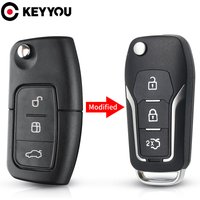 KEYYOU For Ford Focus 2 3 Mondeo Fiesta C Max S Max Galaxy Fob 3 Buttons Modified Flip Folding Remote Control Car Key Shell Case