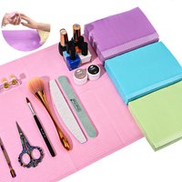 20pcs Disposable Table Mat Nail Art Towel White/Pink/Purple Waterproof Nail Paper Clean Pads 3-Layer Protection Manicure Napkins