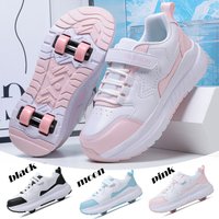 Kids Roller Skate Shoes Fashion Casual Sports Children 4-Wheels Sneakers for Boys and Girls Gift Nice Footwear