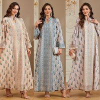 Dress Women Print Abaya Eid Party Dresses Diamonds Muslim Jalabiya Abayas Ramadan Arab Long Robe Morocco Dubai Kaftan Vestidos
