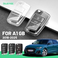 Clear TPU Car Key Case For Audi A1 GB 2018-2025 Key Fob Cover Protector Shell Auto Accessories 2019 2020 2021 2022 2023 2024
