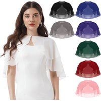 Womens Elegant Summer Capes Jacket Ladies Soft Chiffon Wedding Wraps Shrug Bridal Bolero Long Shawl and Wraps Evening Cover Up