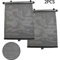 40*60cm Car Roller Shades Baby Black Cover Curtain Easy Installation Retractable Roll Side Window Sun Visor 2pcs