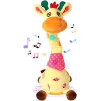 Repeating What You Say Dancing Talking Giraffe Toy with 10 Songs Glowing Swaying Dancing Giraffe Adjustable Volume Musical