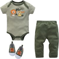 Kavkas New Style Baby-Kleidungsset mit Dinosaurier-Aufdruck für Neugeborene, Jungen, Baumwolle, 0–12 Monate
