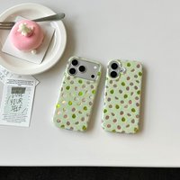 Fresh Girl Style Tin Foil Pattern Guava Glossy Shockproof Protective Phone Cover Case for iPhone 17 16 15 Pro Max