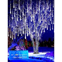 Meteor Shower Rain Lights Falling Raindrop Fairy String Light Iciclelights for Outdoor Indoor Halloween Christmas Holiday