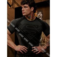 AliExpress NONE New Muscle Style Men's High Elastic Quick Dry Sports T-Shirt Workout Breathable Summer Gym Trendy Short Sleev Man Boxing Tops