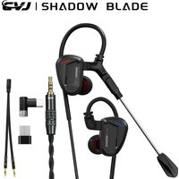 CVJ ShadowBlade HiFi Earphone Extra 1DD+1 Vibration Unit 3 Interchangeable Tuning Nozzles 0.78mm 2Pin Earphones Detachable Cable