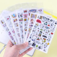 6 Sheets/Set Creative Transparent PVC Stickers Cute Animal Photo Album Decorative for Kids Cartoon DIY Scrapbooking Sticker