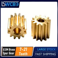 10PC 0.5 Modulus Brass Gears 7/8/9/10/11/12-21 Teeth Small Modulus Copper Gears 0.5M Thickness 5mm Spindle Gears Toy Accessories