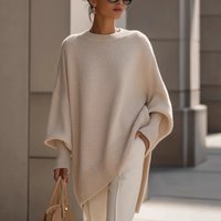 Women's Color Knitted Sweater round Neck Pullover Loose Fit Comfortable Soft Velvet Material Long Sleeve Autumn Fashion