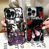 My Chemical Romance MCR Plating Phone Case For iPhone 16 17 Pro Max Air 17E 16E 14 15 Plus 12 13 11 Anti-Fall Protection Cover