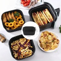 Reusable Square Silicone Liners Non Stick Air Fryer Basket Mat for 4-7QT Air Fryer Oven Microwave Baking Tools