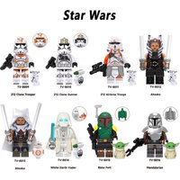TV6102 Building Blocks Darth Vader Bricks Clone Trooper Gunner Figures Ahsoka Tano Boba Fett Mini Figurines figure Assembly Toy