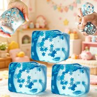 Squishy Ice Cube Stress Relief Ball Sensory Fidget Toys for Autism ADHD Anxiety Relief for Adults Easter Christmas Gift Crunchy