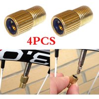 AliExpress NONE 4 Pcs Wheels Nozzle Cycling Tool Bicycle Pump Tire Valve Adapter Convert Tire Presta To Schrader Copper Bike Air Valve Adaptor