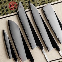 Grandsharp 1-5 pièces Lame de couteau vierge pour bricolage sans manche, en acier composite 3 couches (noyau en acier PM204), outil de cuisine, coupe-viande
