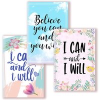 A5 Notebook Note Book Motivational Quote - I Can and I Will - Sketch Writing Blank Journal Success Notepad New Job Graduation