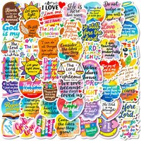 56PCS Cute Bible Inspirational Colorful Graffiti Stickers Inspirational Text Stickers