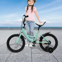 CNCEST 16'' Children's Bike from 5-8 Children Bicycle ,for Boys and Girls, Adjustable Height with Auxiliary Wheel, Double Braking System NEW