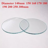 Diameter 140 150 160 170 180 190 200 250 300mm Flat Glass Lens Transparent Round Glass Sheet for LED Flashlight Torch Clock