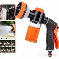 Foam Cannon Spray Gun 3-in-1 Garden Hose Nozzle with Soap Dispenser, Adjustable 8 Spray Patterns for Car Wash & Garden Cleaning