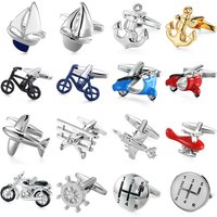 Classic men's French shirt cufflinks Aircraft racing boat anchor motorcycle cuffs button business suit accessories jewelry gifts